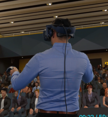 VR Public Speaking with data dashboard