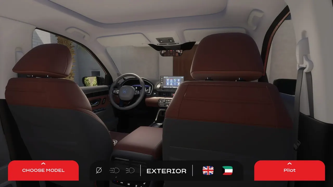 The rear seats in the Honda interior