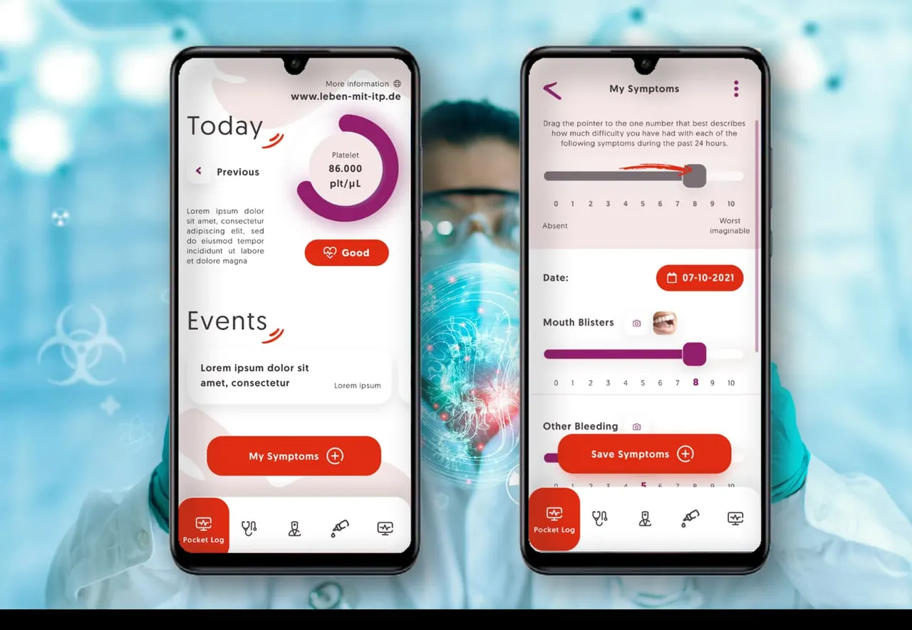 The diary’s home screen: today and events, on the phone
