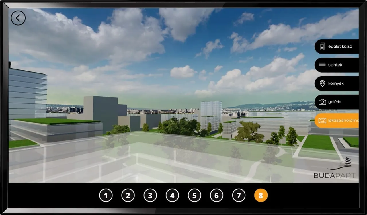 The view from the future balcony; the floor selector below
