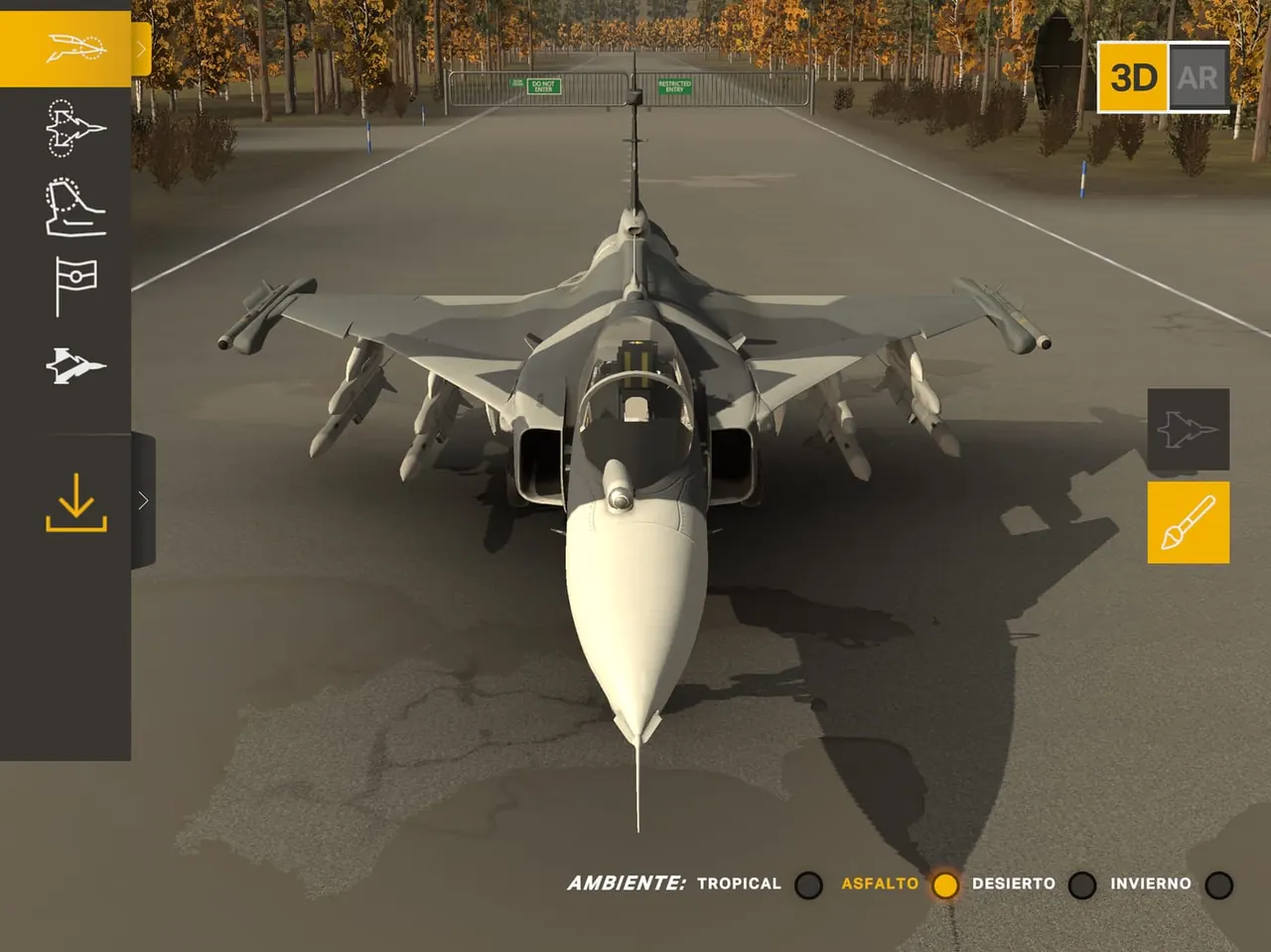 Gripen E AR: the fighter on an asphalt runway