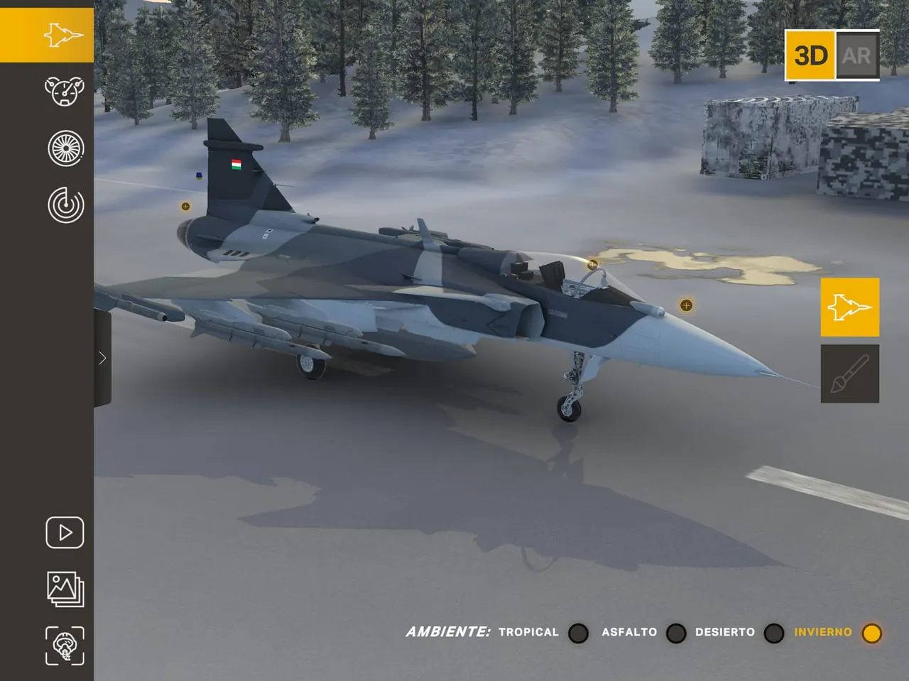 Gripen E AR: the fighter in a snowy setting