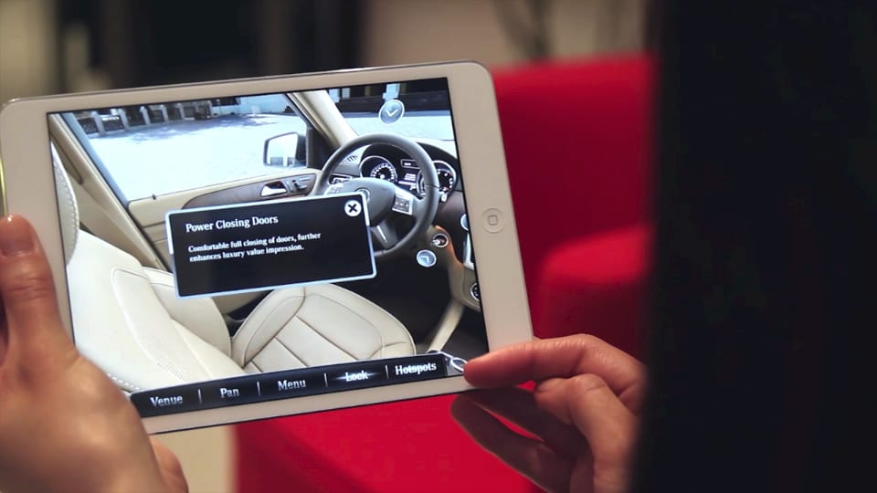Mercedes GL500 panoráma Augmented Reality app