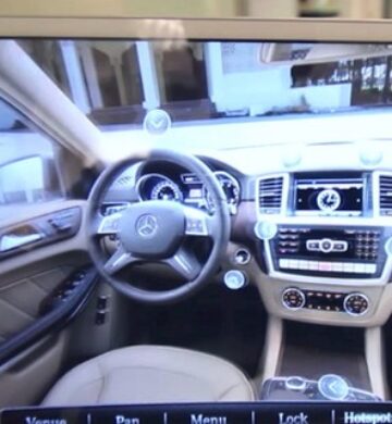 Mercedes GL500 panoráma Augmented Reality app
